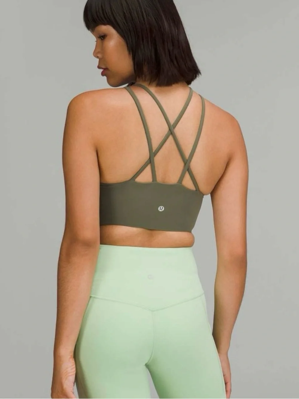 Lululemon Like a Cloud High-Neck Longline Bra medium olive size 4
